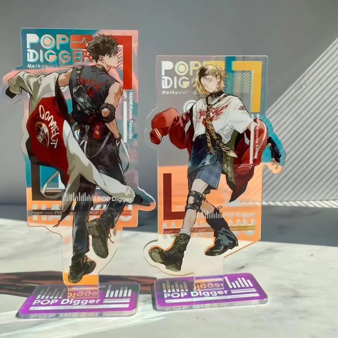 12cm "하이큐!! "세련된 검은 꼬리" 고품질 아크릴 스탠딩 사인 친구와 가장 친한 친구를위한 데스크탑 장식 선물