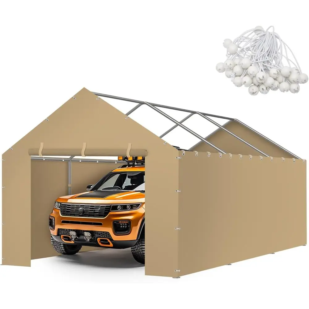 

Боковые стенки для палатки с навесом для автомобиля 10x20x8,6 футов, гараж с шариковыми банджими, сверхмощные портативные сменные чехлы для логики прикрытия