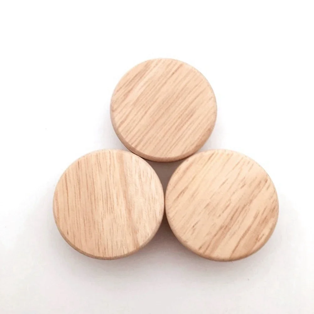 Oak Round Handle Dia 30/40/50mm Natural Wooden Cabinet Drawer Wardrobe Knobs For Cabinet Drawer Handle Furniture Hardware