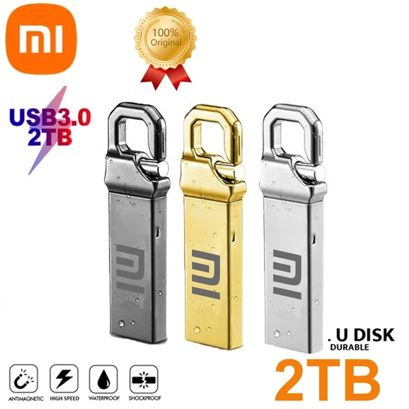 Xiaomi แฟลชไดรฟ์ USB 3.1ความเร็วสูง2TB แฟลชไดรฟ์ปากกาไดรฟ์ความเร็วสูง1TB โลหะกันน้ำ Type-C หน่วยความจำ USB สำหรับอุปกรณ์เก็บข้อมูลบ้านอัจฉริยะ