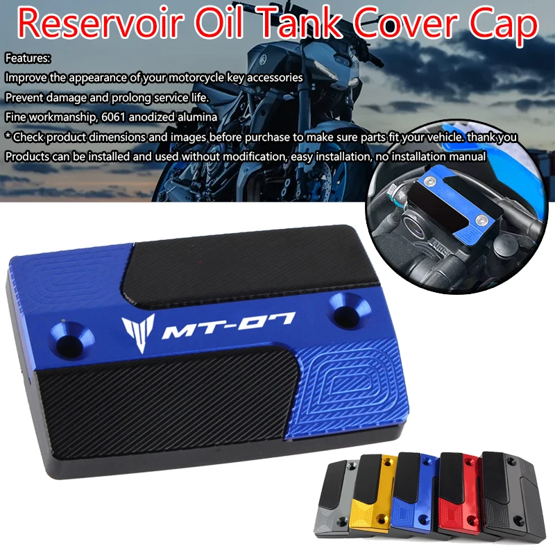 

Motorcycle CNC Aluminum Front Brake Reservoir Fluid Tank Oil Cup Cover For MT07 MT-07 MT09 MT-09 MT10 MT-10