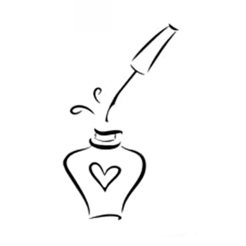 

Car Sticker Nail Polish Manicure Fashion Car Styling Motorcycle Decal Sticker Creative Waterproof Sunscreen Black/white,12cm*7cm