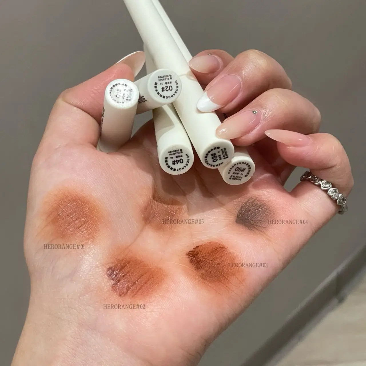 Herorange Matte Lip Glaze Set, Vijf stuks, Langdurig, Niet-vervagend, Ultrahoge kleurweergave Lipgloss, Damescosmetica, Vakantiecadeau