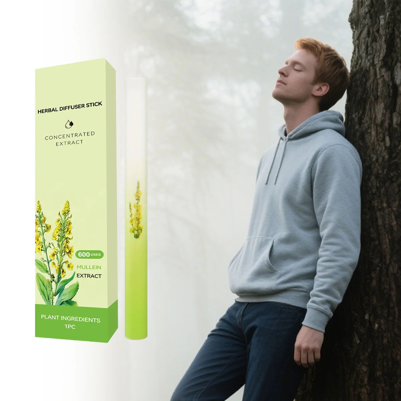 

Mullein Herbal Diffuser Pen Breath Lung Natural Stick Improve Breathing Fresh Soothing Diffuser Cleanses the Nasal Cavity Lung