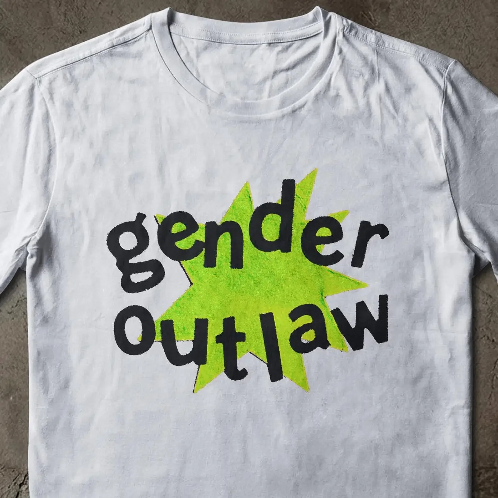 Gender Outlaw T Shirt Funny Cotton  Top vintage Washed designer clothes Stretched Slightly Soft fashion Stylish