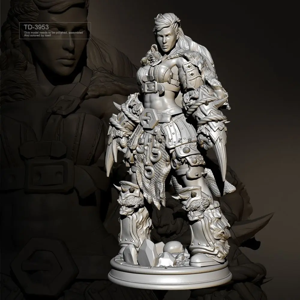 38mm 50mm 75mm Ancient Fantasy Female Warrior Resin Model Kit Resin Model Parts DIY Coloring Self-assembly Miniatures Gifts
