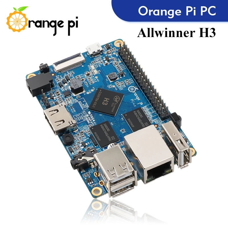 Orange Pi PC + حافظة + مصدر طاقة كمبيوتر لوحة واحدة 1 جيجابايت رام Allwinner H3 لوحة تطوير تجريبية تشغيل نظام التشغيل Android Ubuntu Debian OS
