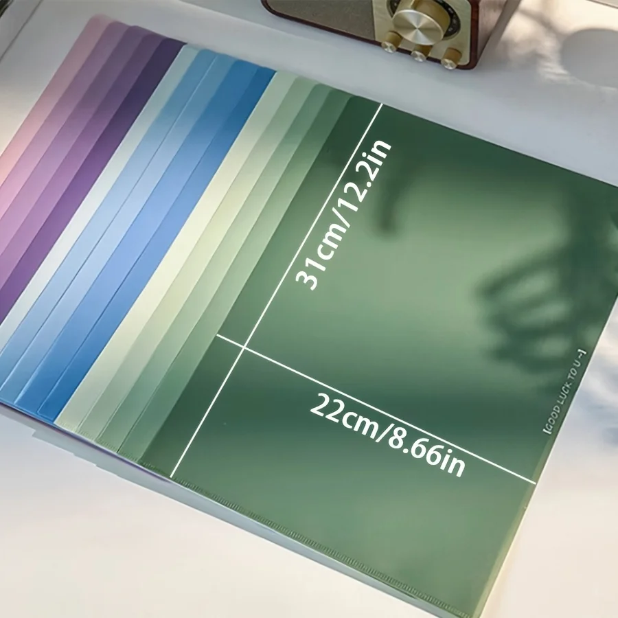 5pcs Gradient L-Shaped Folders - Large Capacity for Easy Organization of Documents and Exams - Office Supplies And Accessories
