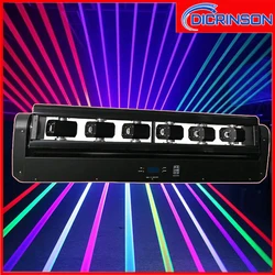 DJ RGB Laser 6 Heads Laser Moving Head Light DMX512 Stage Lighting Effect Projector Disco Music Dance Party Club Bar Lights