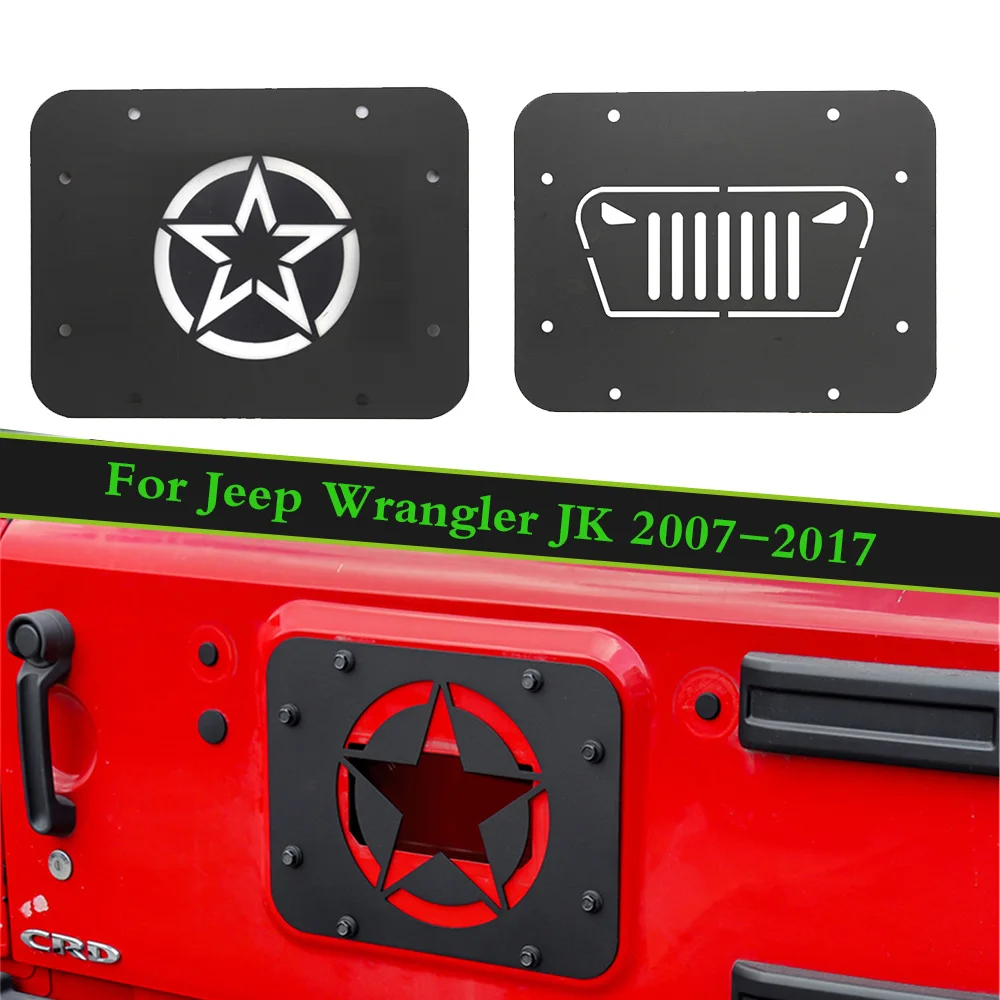 For Jeep Wrangler JK 2007-2017 Spare Tire Carrier Delete Filler Plate Cover Tailgate Plug Rubber Metal Car Exterior Accessories