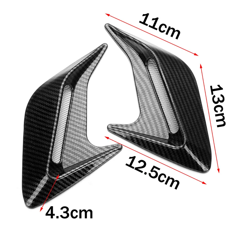 1Pair Carbon Fibre Car Shark Gills Emulation Vent Side Air Inlet Hood Decoration Auto Modification Accessories