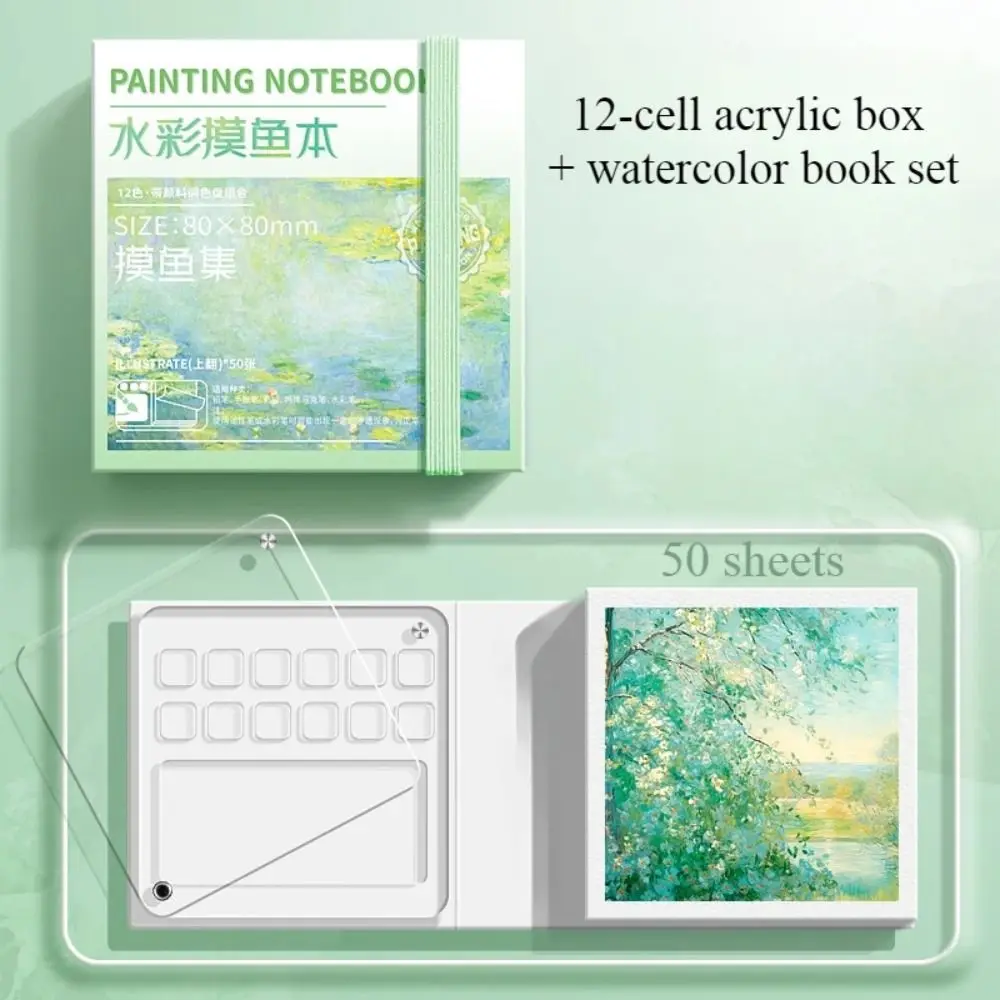 Acryl Aquarell Palette Set Mini Wasserdichte Farbe Pigment Box 8/12 Grid Tragbare Reise Malerei Tablett Kit Outdoor
