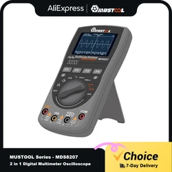 MUSTOOL MDS8207 Digital Oscilloscope Multimeter 200MS/s Sampling Rate 400MHz Analog Bandwidth 6000 Counts Graphical Oscilloscope