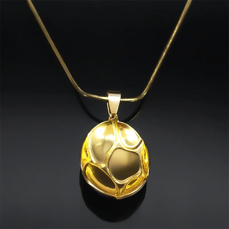 Trendige Rosa Blaue Schwarze Charm-Oval-Anhänger-Halsketten für Frauen und Mädchen, Edelstahl, Goldfarben, Damen-Kette, Boho-Geschenk-Schmuck – Detail 9
