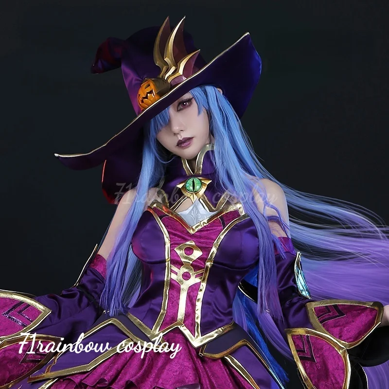 

LOL Хэллоуин Ведьма Синдра Косплей Костюм Женщина Игра Синдра Одежда Платья Костюмы Косплей