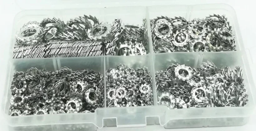 700pcs Serrated Lock Washer External Tooth Combination Kit M3 M4 M5 M6 M8  Washer