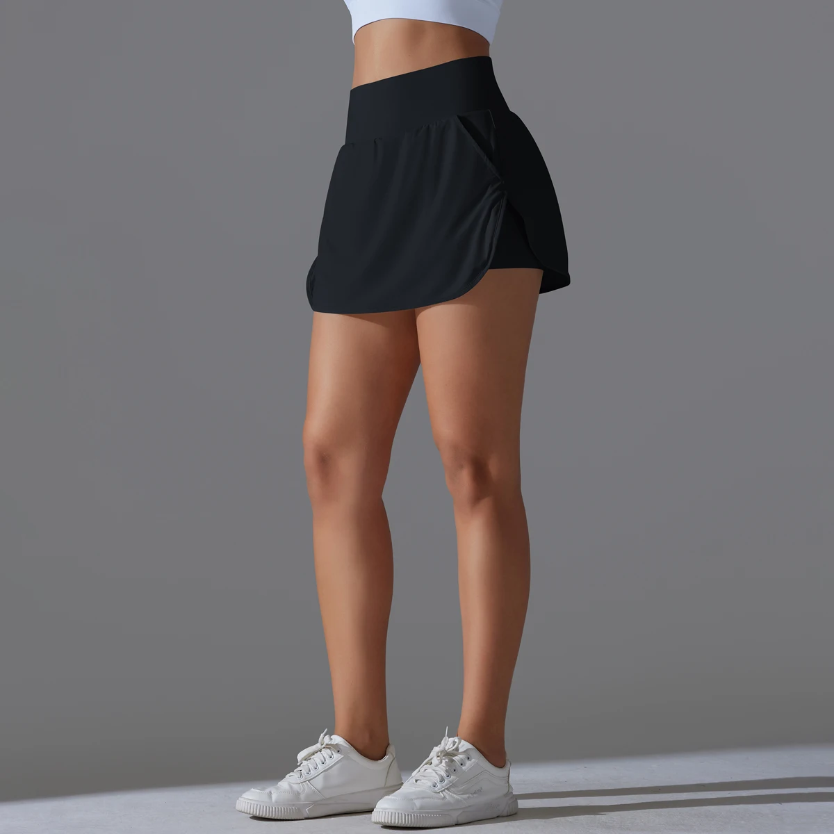 Outdoor Sport Yoga Rock Badminton Tennis Rock Hohe Taille Atmungsaktive Schweiß Rock Aktive Athletische Yoga Fitness Rock Kurz – Detail 14