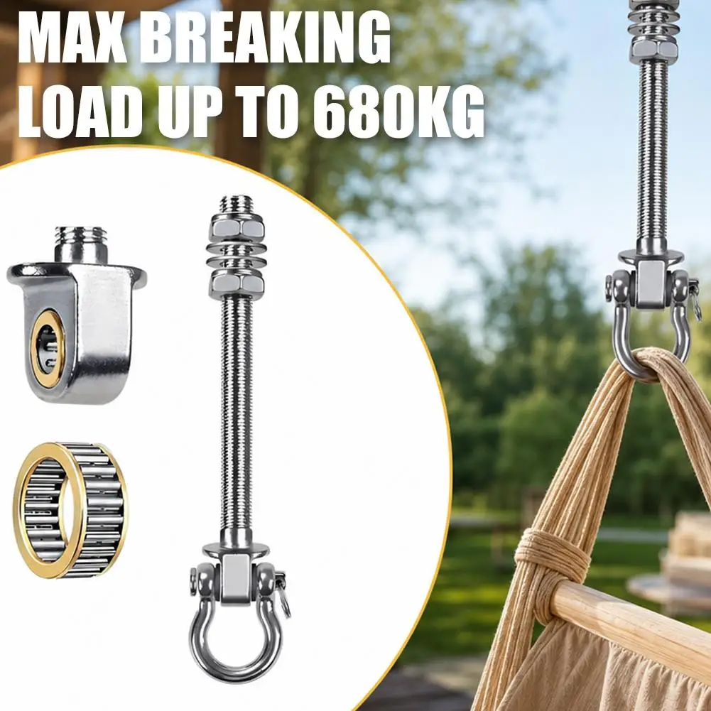 High-end Useful Heavy Duty Swing Hook Threaded Shaft Easy Installation Yoga Hammock Hook Stainless Steel Sandbag Hook Yoga Gym