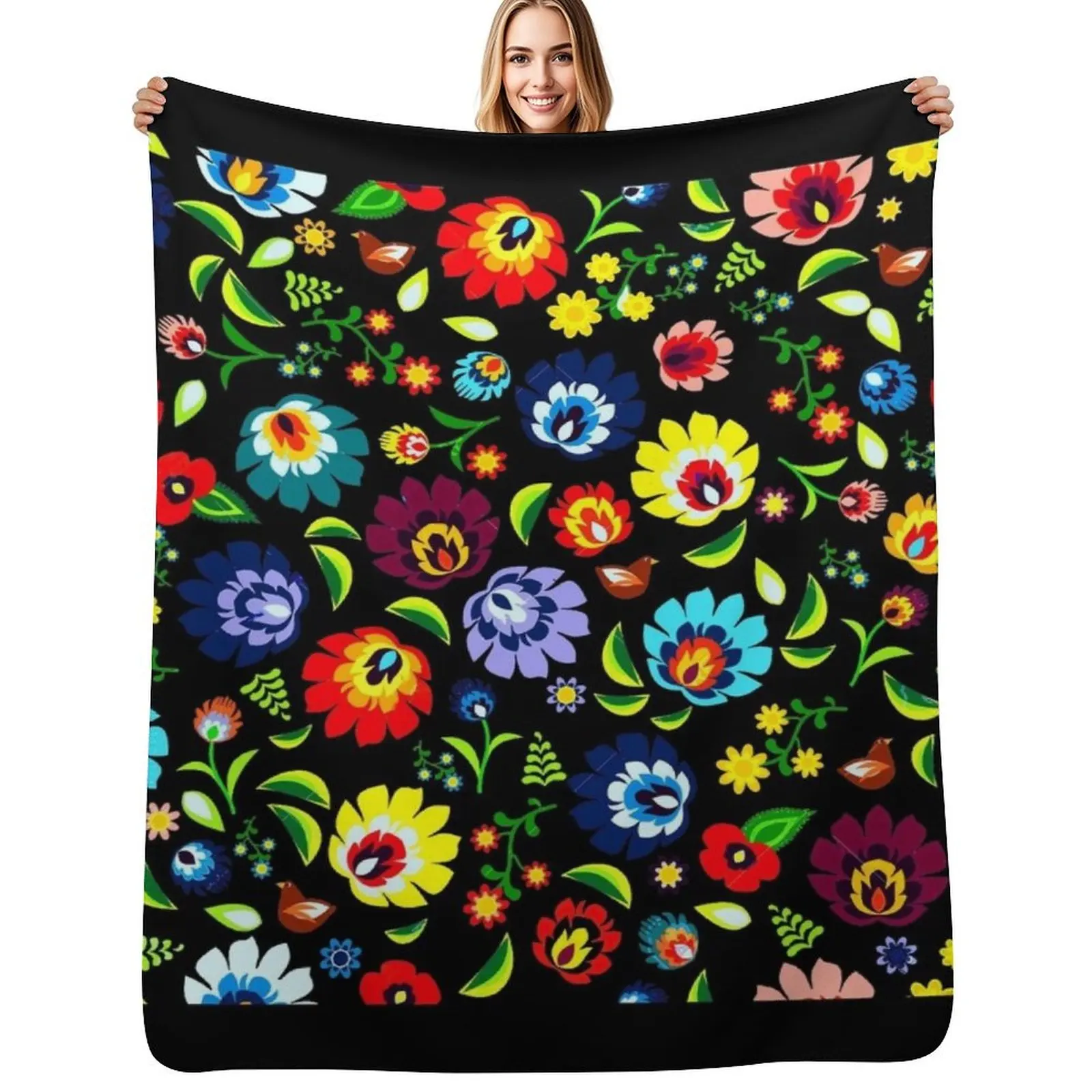 

Hungarian Folk Pattern Throw Blanket Sofa Fashion Sofas Plush Polar Blankets