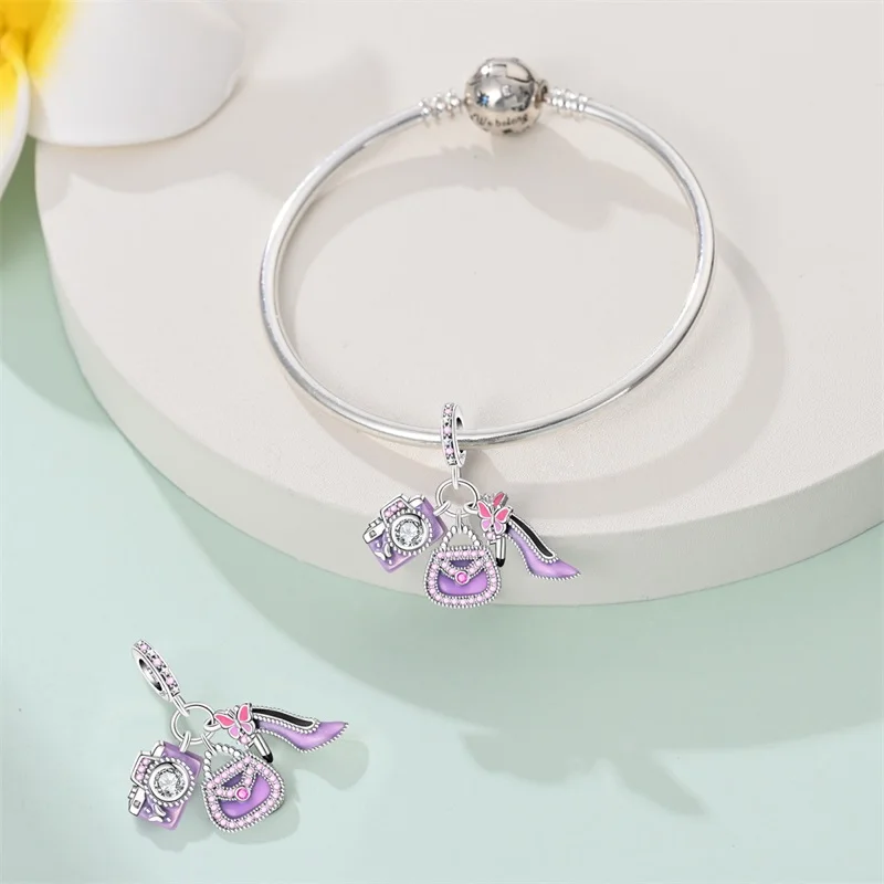 New 925 Sterling Silver Tea Party Princess Series Charms Beads Fit 3mm 925 Original Bracelet Fine DIY Jewelry Birthday Gift