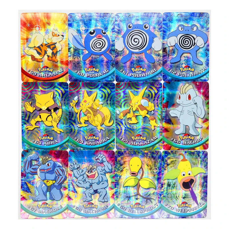 Pokemon Ptcg V151 First Generation 154Pcs Charizard Pikachu Squirtle and Bulbasaur Anime Game Color Gauze Glitter Collection Toy