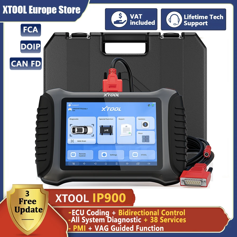 XTOOL 2025 InPlus IP900 Car Diagnostic Tools OBD2 Bidirectional Scanner ECU Coding Automotive Scanner 38+ Resets FCA DoIP CAN FD