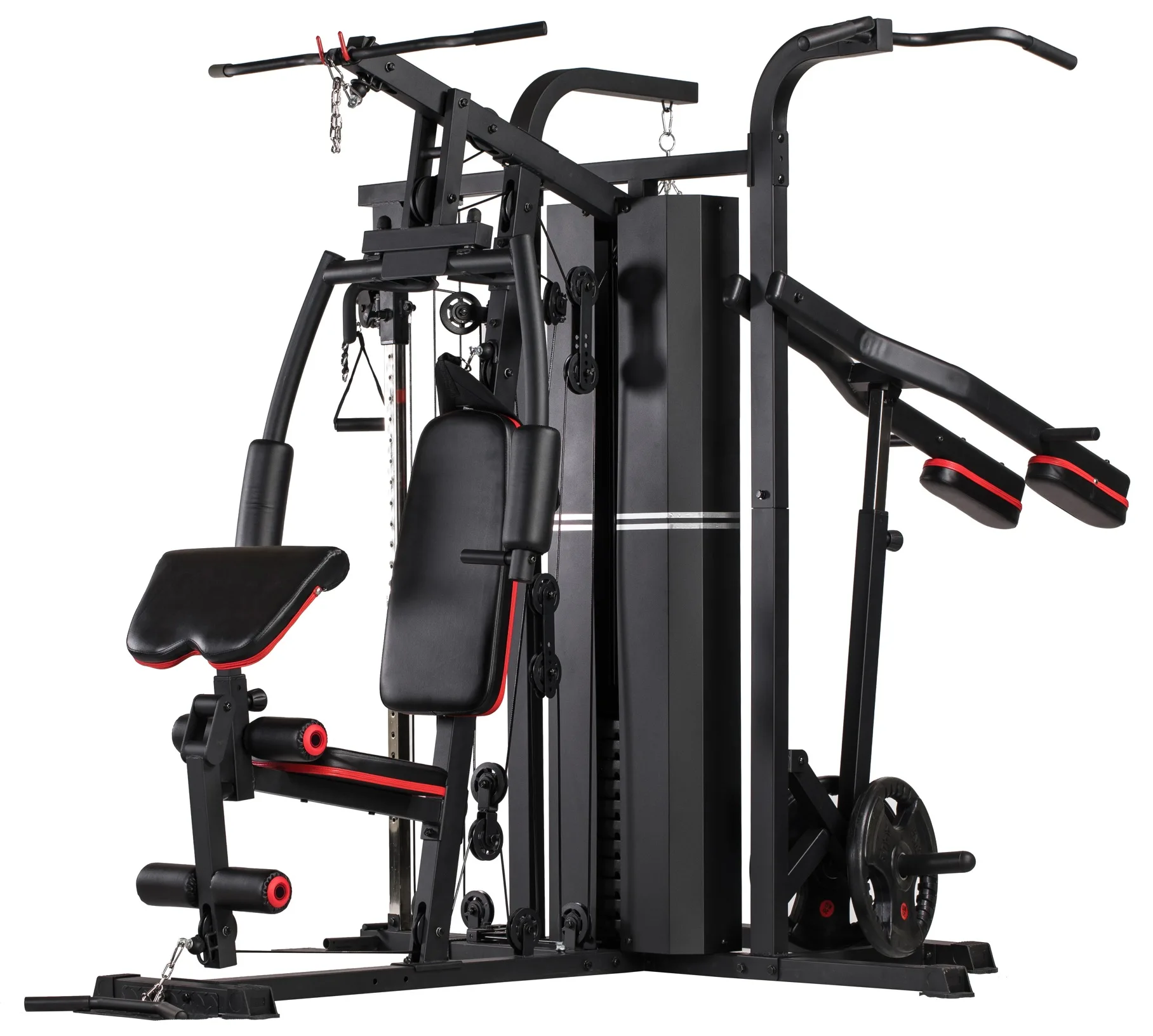 Multi-functional four-person standing large home commercial use equipment muscle strength integrated trainer set