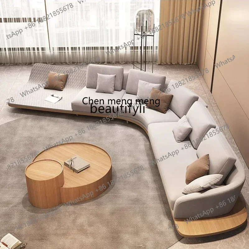 

32Fabric sofa Italian minimalist living room large apartment curved corner special-shaped combination
