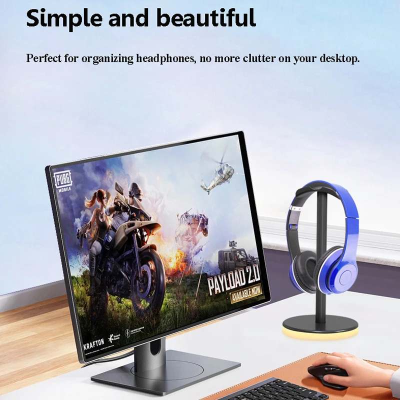 سطح المكتب مضيئة سماعات حامل انفصال ABS + سبيكة سماعة الألعاب حامل عرض الرف مع قاعدة مضادة للانزلاق اللمس التبديل