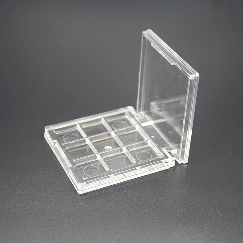 Clear Square Eyeshadow Case 9 Grids Palette Eye Makeup Storage Box Empty Eyeshadow Dish DIY Eyeshadow