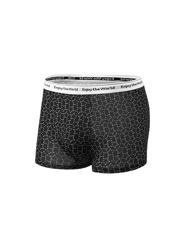 Men's Ice Silk Boxer Briefs 10Pcs Random Pattern Breathable Soft Underwear Seamless Lightweight Summer Cool Trunks Shorts