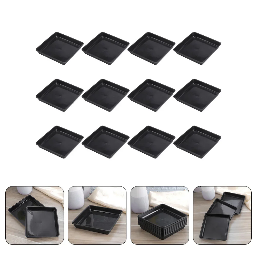 yes12 Pcs Flower Pot Tray Flowerpot Base Plant Pot Bottom Trays Gardening Water Tray Bonsai Plate Ground Basin Durable