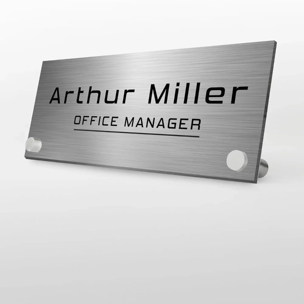 Customized Your Name Position Desk Accessories Door Aluminum composite panel Signs Gold Silver