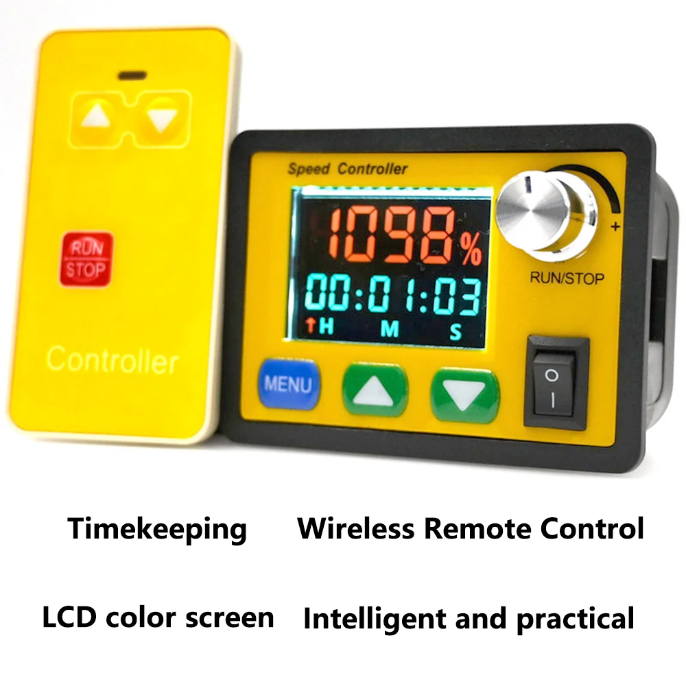 DC6-55V 30A Wireless Remote Control Intelligent DC Brushed Motor Governor Simulation Tachometer Timing PWM Speed Controller