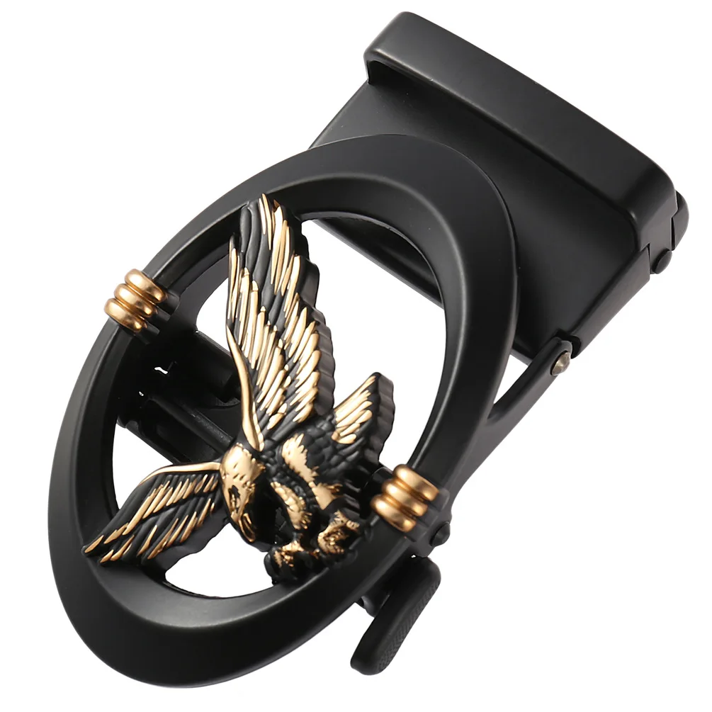 Черная овальная пряжка для ремня с узором орла, мужская модная автоматическая пряжка из сплава, классический деловой ремень для отдыха, аксессуары 3,5 см