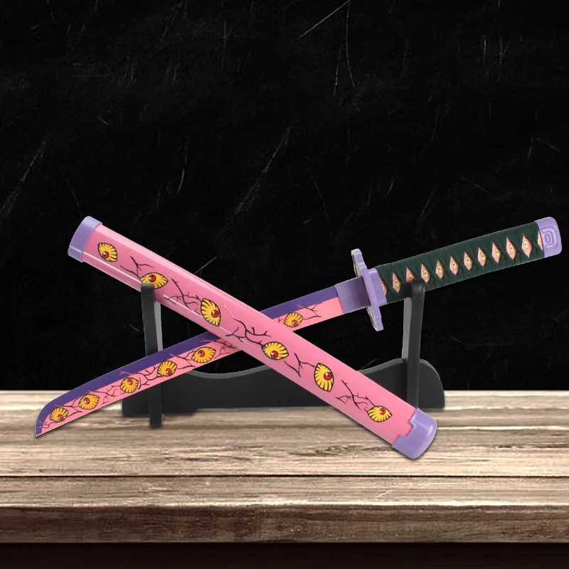 Anime Katana 23.6in/60cm Character Cosplay Stage Props Bamboo Blade Toy Swords Manga pattern Party Gifts Halloween costume props