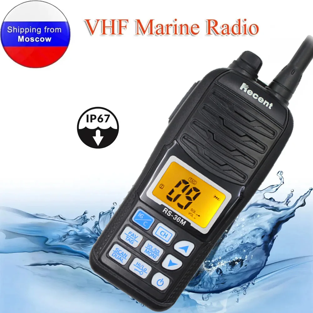 

Recent RS-36M VHF Marine Radio 156.000-161.450MHz IP67 Waterproof Handheld Float Radio Stadion 5W LCD Display Communicator