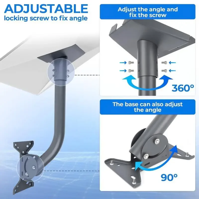 Per Starlink V4 Gen 3 Kit di montaggio a parete per Starlink Adattatore per tubo piegato e staffa di installazione Rack per montaggio a parete esterno sul tetto