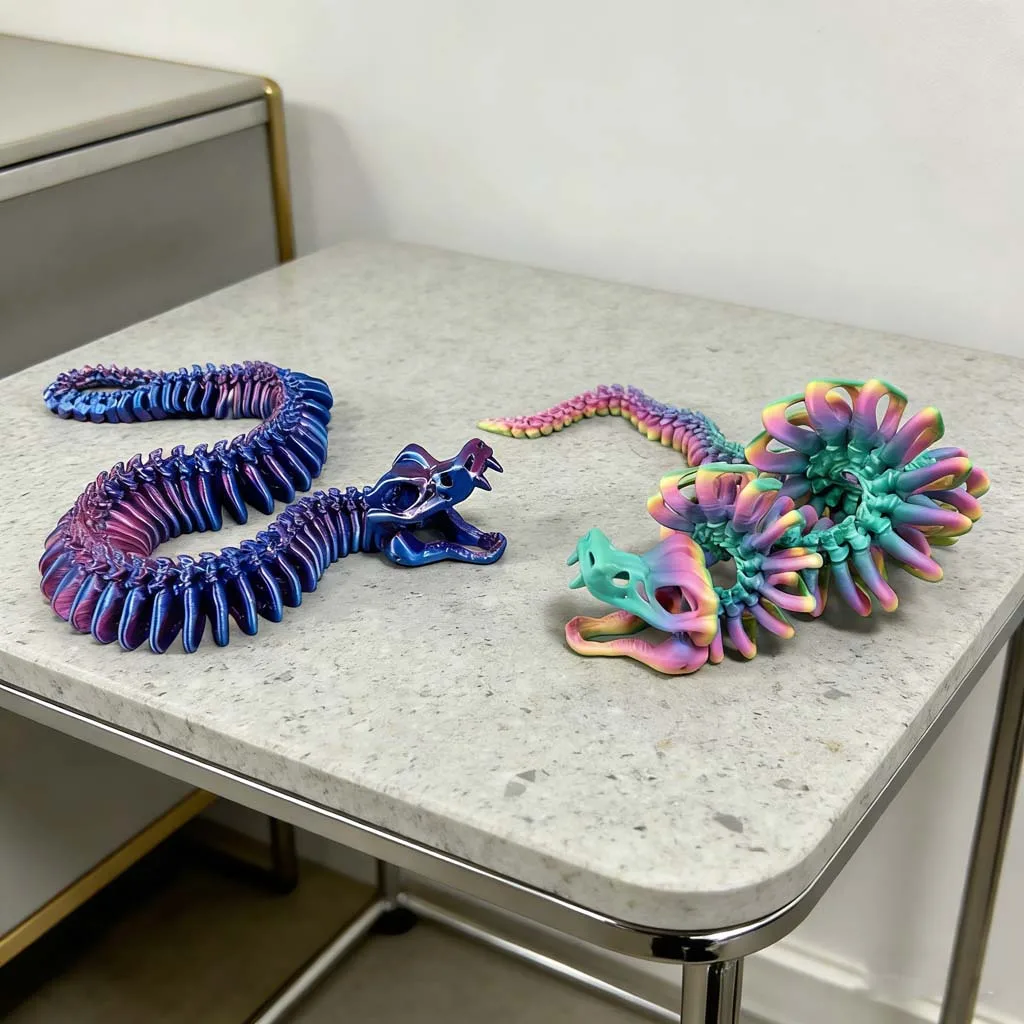3D-gedruckte JOINT SNAKE-Statue, flexibles 3D-gedrucktes Tier, bunte Figur-Statue, Geschenke, 53 cm/20,87 Zoll, 36 cm/14,17 Zoll – Detail 11
