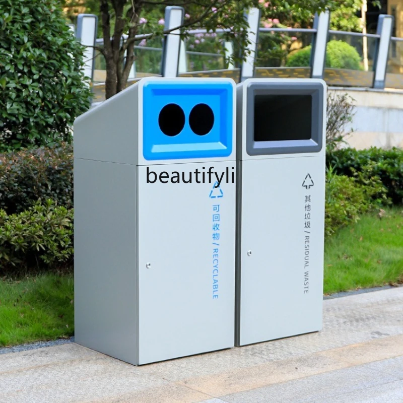 

Outdoor Large Capacity Outdoor Classified Trash Bin Park Large Trash Can Sanitation Outdoor Trash