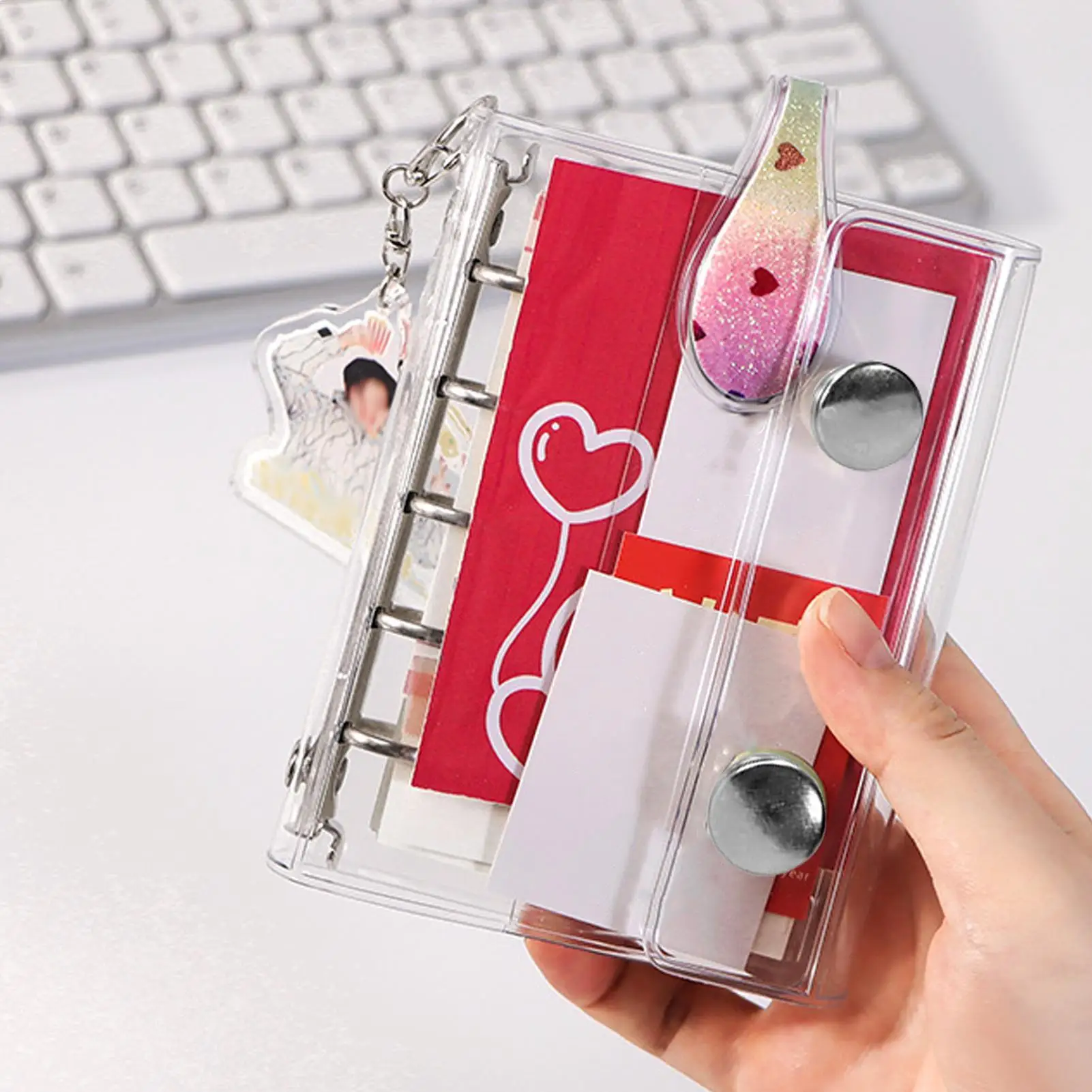 Raccoglitore M5 per album di ritagli, album fotografico, organizer per carte, libro, taccuino trasparente, custode estetico per scrapbooking