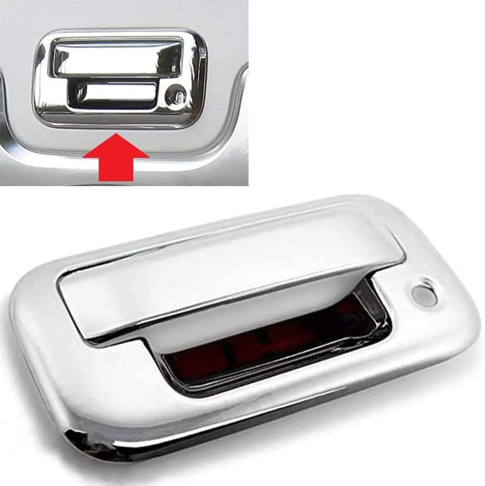 Cubierta cromada para puerta trasera sin orificio para cámara para 2004-2014 F-150 F-250 F-350 F-450 Super Duty HD Explorer Sport Trac Mark LT