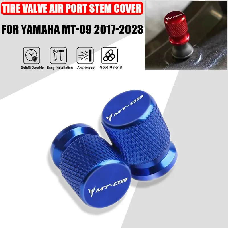 2 Pcs Motorcycle Accessories For YAMAHA MT-09 MT09 Mt 09 2017 2018 2019 2020-2023 Metal Tire Valve Air Port Stem Cover Caps