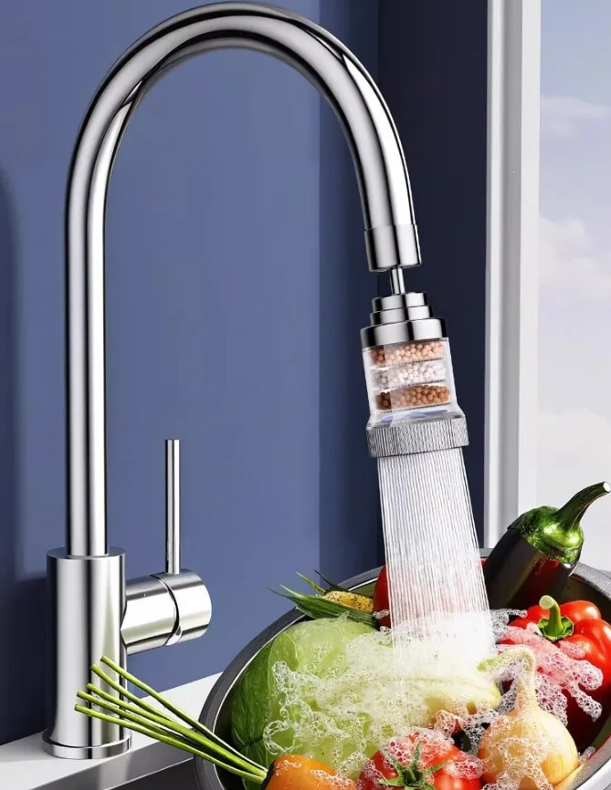 360° Rotation Kitchen Faucet Extender Anti-Splash Aerator Pressurized Water Filter Nozzle for Water Purification Saving Water
