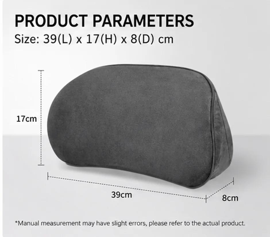 Memory Foam Lumbar Support Pillow Ergonomic Back Cushion Lower Back Pain Relief Car Seat Office Chair Waist Support Cushion