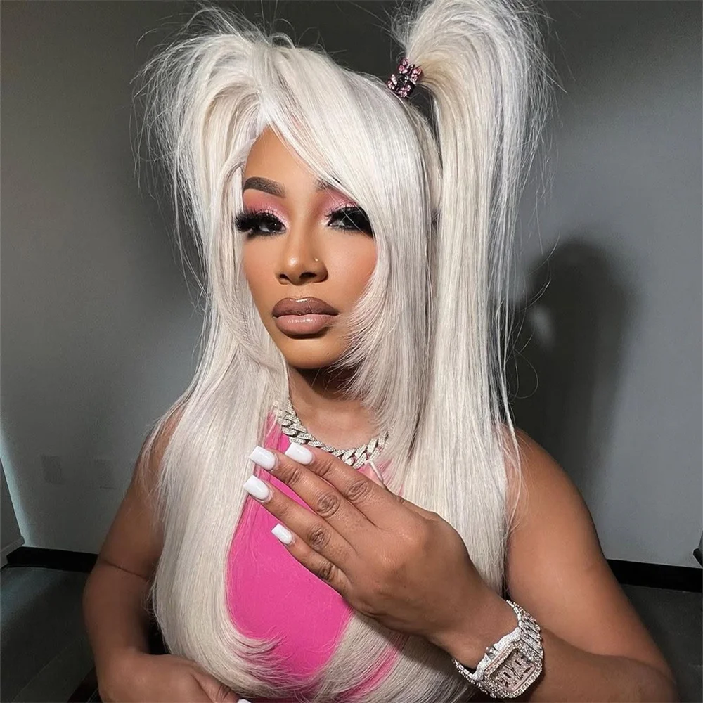 

High Quality Platinum Ash Blonde 13x4 13x6 Hd Lace Frontal Wig Pre Plucked 613 Colored Lace Front Wig For Women Human Hair Wigs