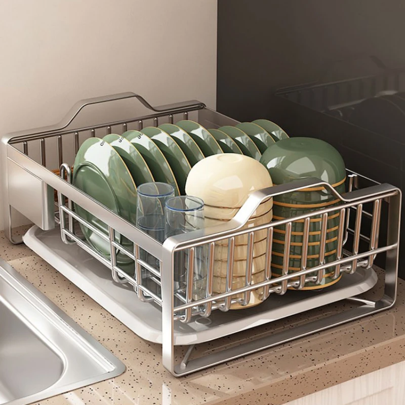 

/Stainless steel dishes Kitchen storage rack Multifunctional drain rack
