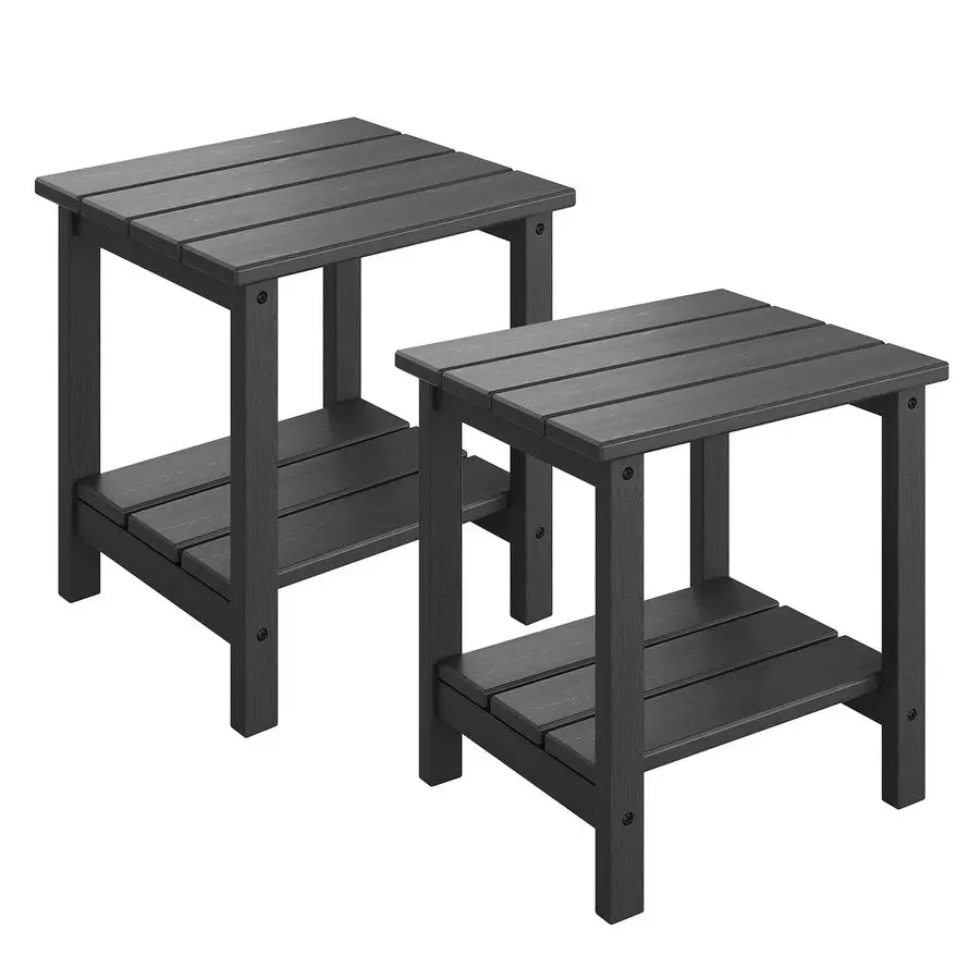 

Приставной столик Adirondack для улицы, 18 x 15 дюймов, из HDPE, 2-уровневый, всепогодный, для патио, террасы, бассейна
