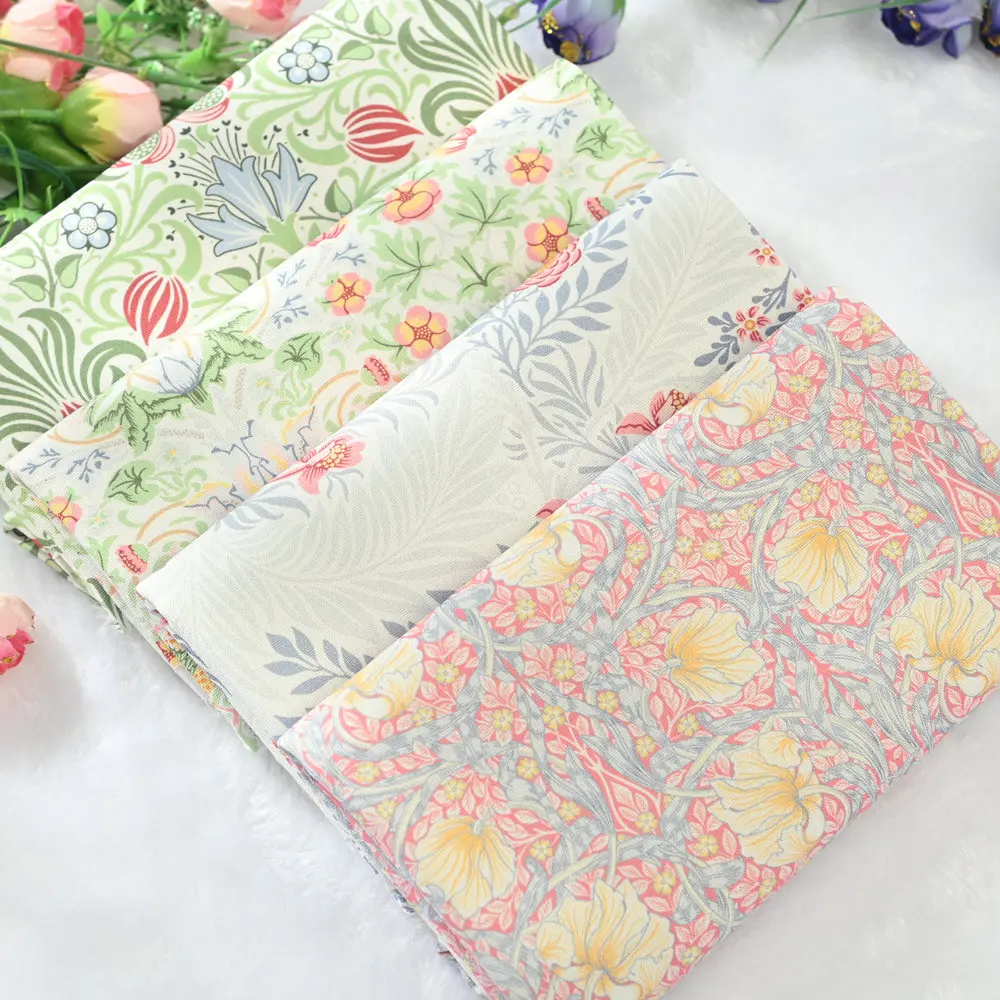 

Хлопчатобумажная ткань Тонкая холщовая ткань из чистого хлопка с маленьким свежим цветочным принтом, сумка ручной работы «сделай сам», подушка для спины, скатерть