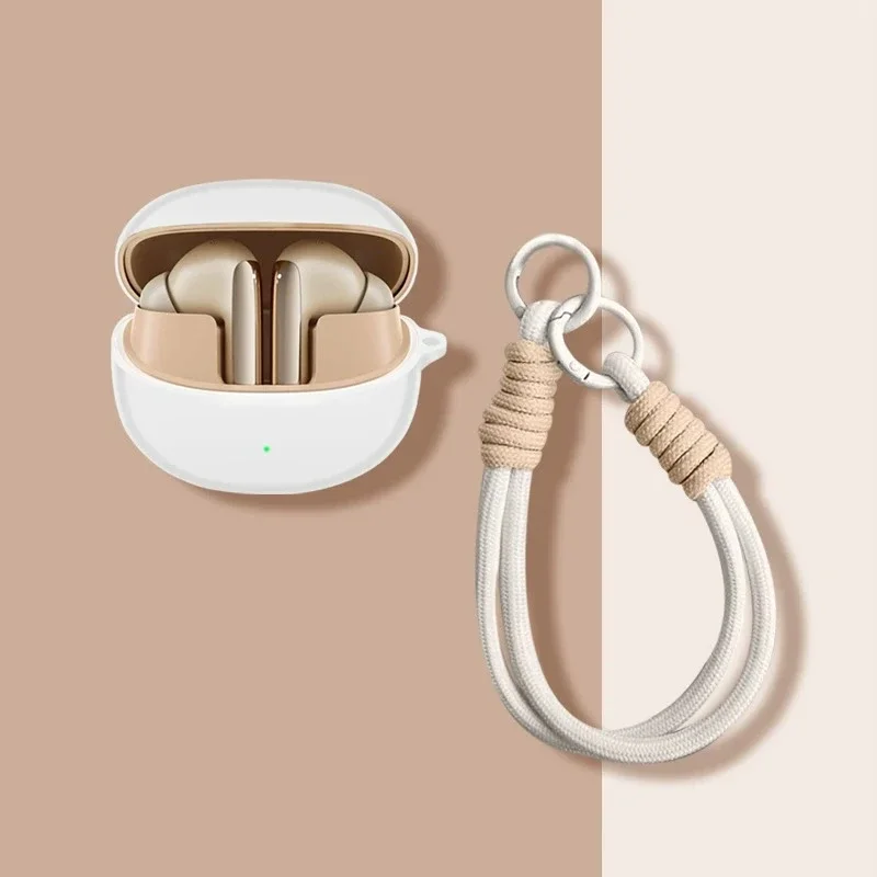 Soft Silicone Case For QCY MeloBuds Pro HT08A Wireless Earbuds Protective Cover Anti-drop TWS Earphone Shell With Lanyard Cover